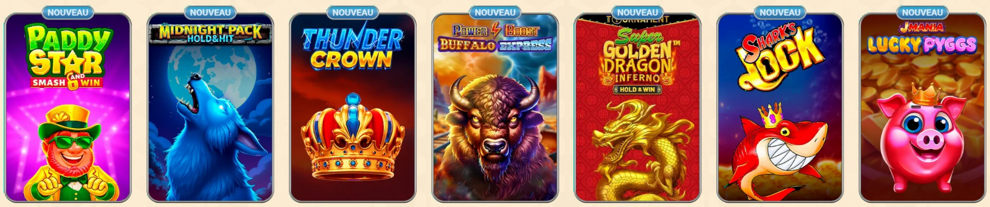 Jackpots progressifs disponibles sur Vegasino